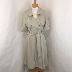 Beige Double breast long trench coat